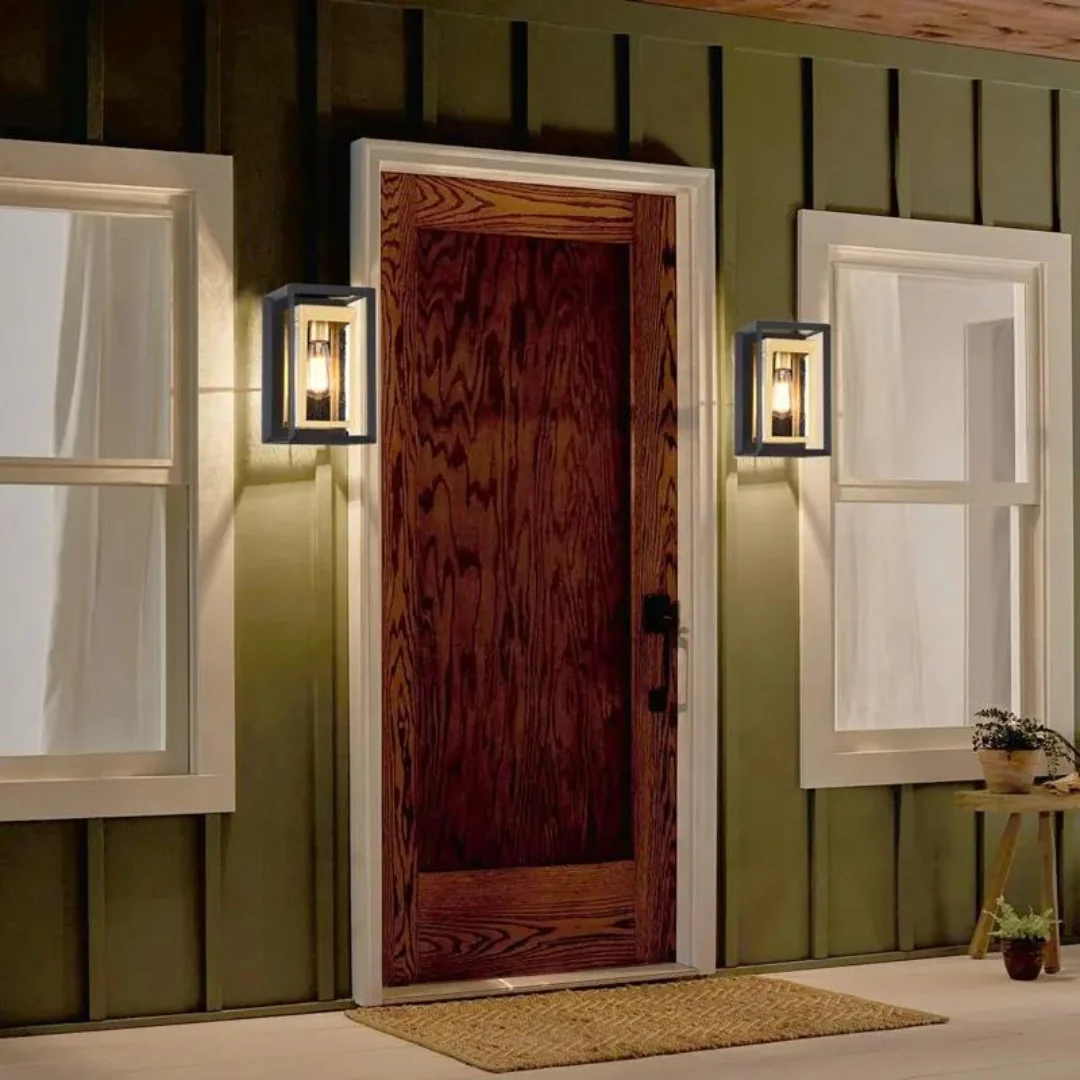 Black and Gold Indoor and Outdoor Wall Moderntique Light - Image 4