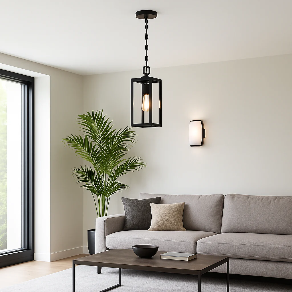 Black Moderntique Indoor and Outdoor Pendant Light - Image 4