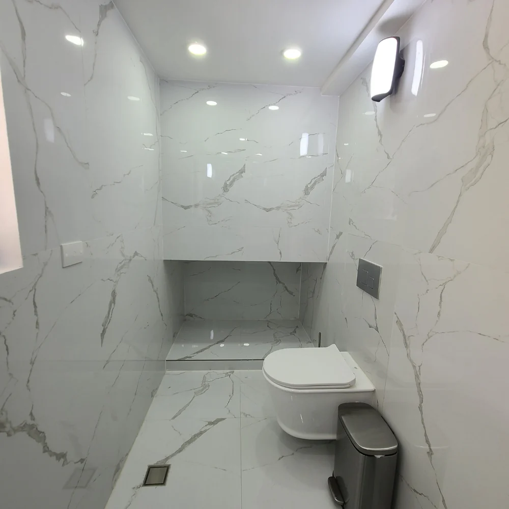 White Carrara Marble Wall Panels – 8ft x 4ft (Covers 32 sq ft per box)